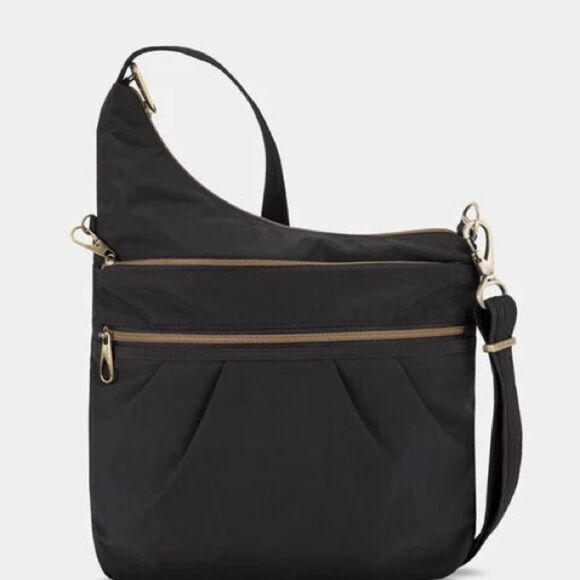 Travelon Anti-Theft Signature 3 Compartment Black Crossbody Bag, travel bag - Picture 1 of 11